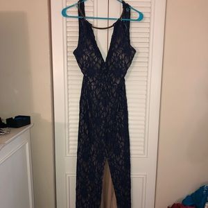 Navy Blue and Gold Dress